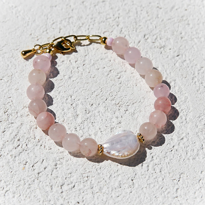 Kingston Rose Quartz Pearl Bracelet