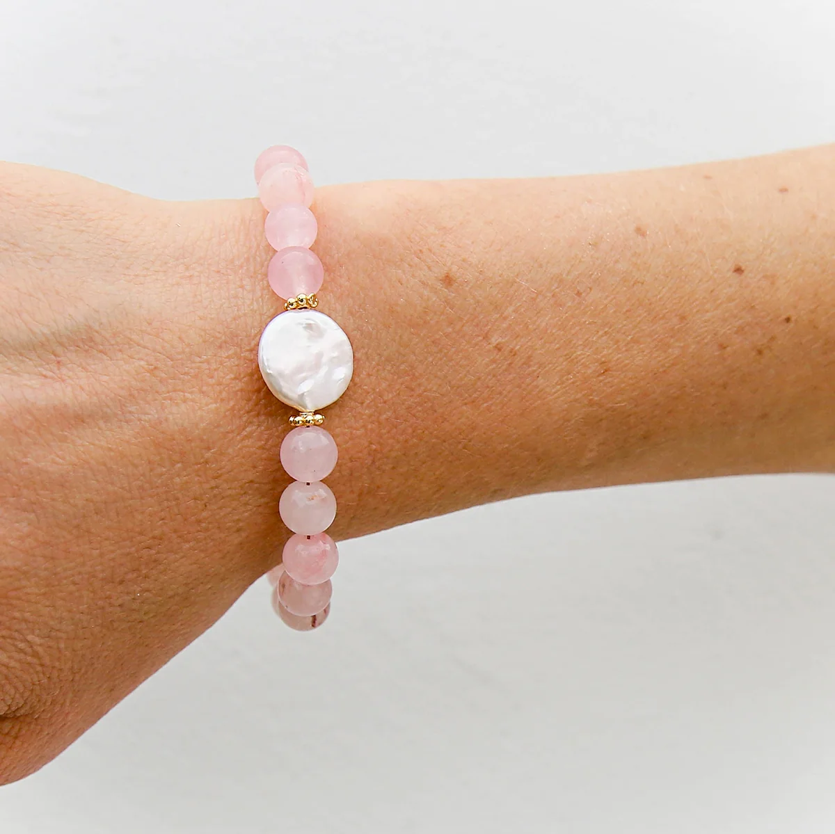 Kingston Rose Quartz Pearl Bracelet