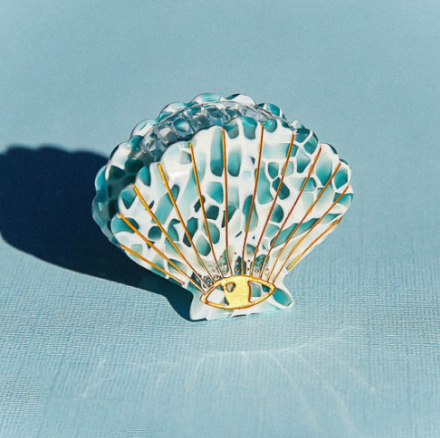 Kingston Jewellery Shaell Claw Clip in Teal Terrazzo