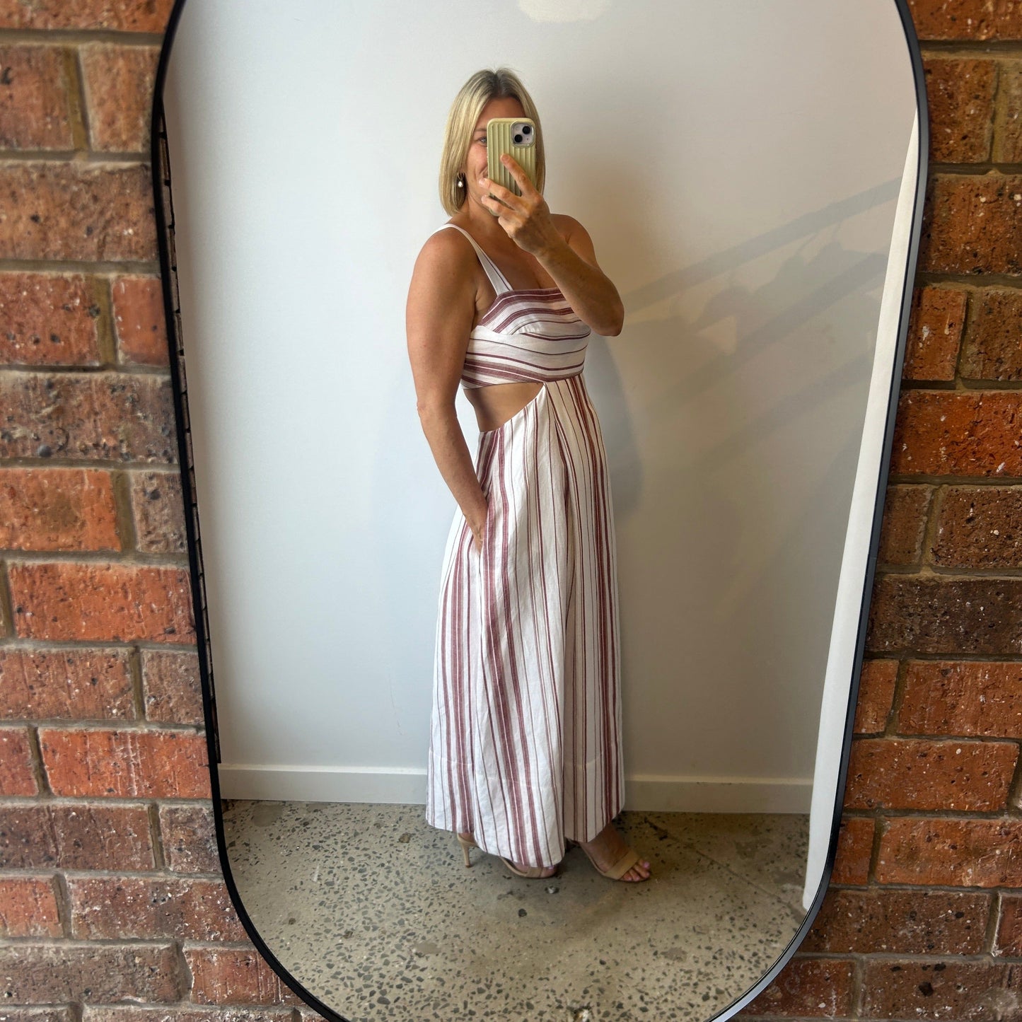 Shona Joy Erin Linen Maxi Dress in Raspberry - Size 10