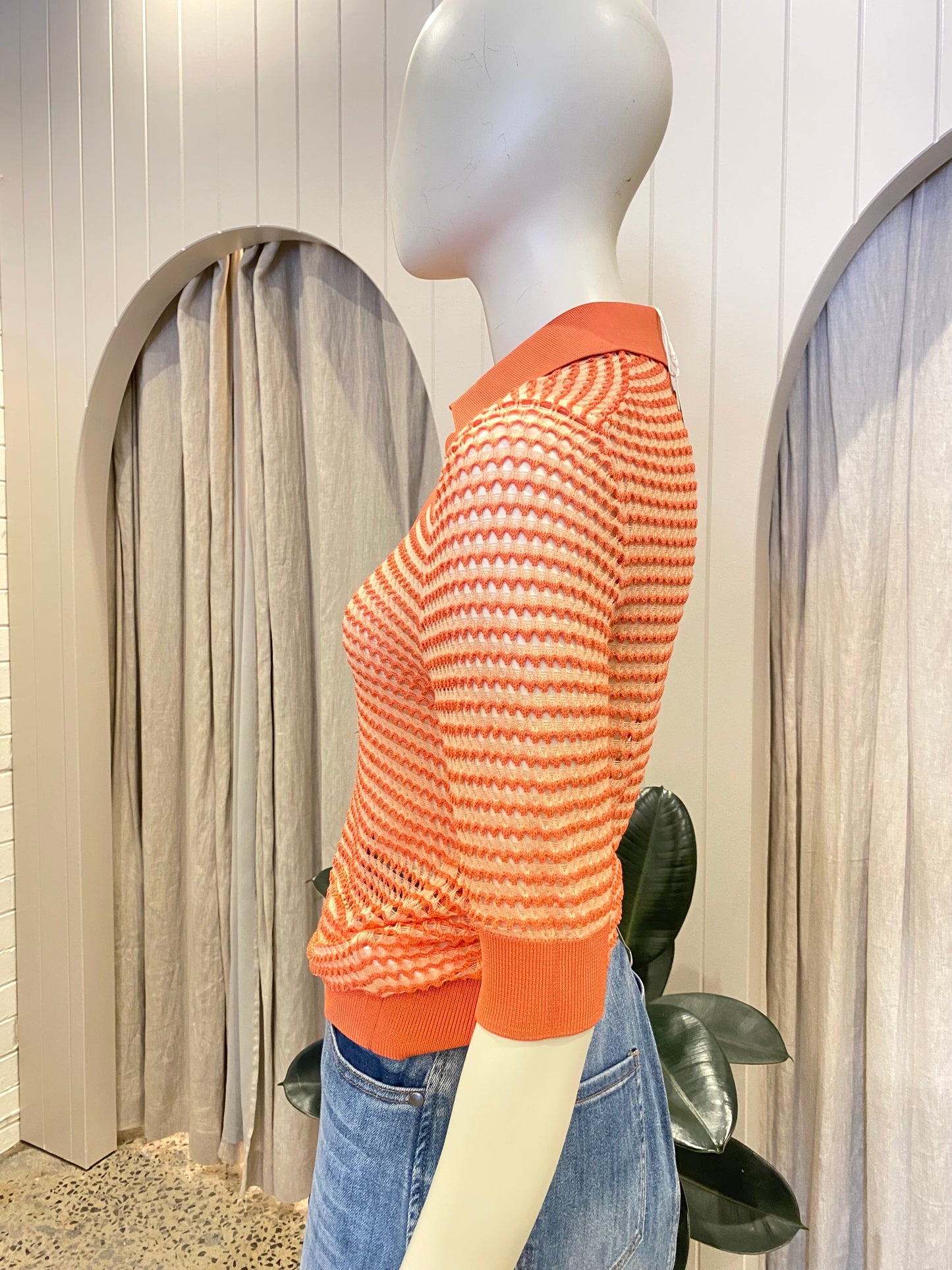 COS Crochet Polo Top - Size XS (8)