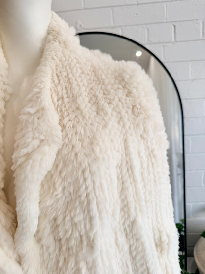 Lilya Cream Rabbit Fur Jacket - Size Small