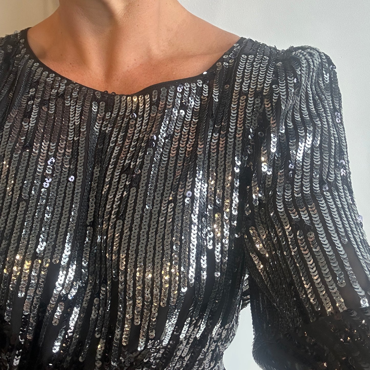 Rixo Black Sequin Maxi Dress - Size 10