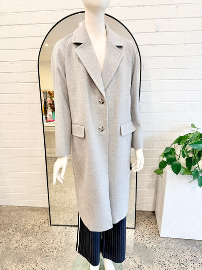 Cable Melbourne Grey Wool Anderson Coat - Size 8