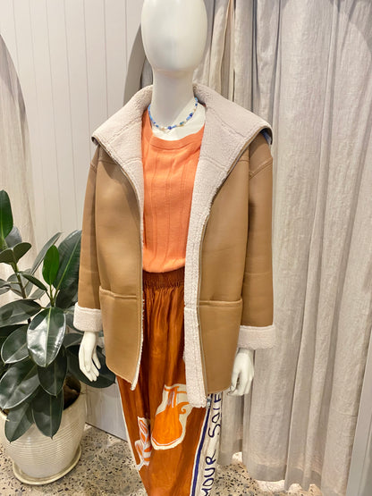 Elka Collective Michaela Jacket in Tan - Size 10