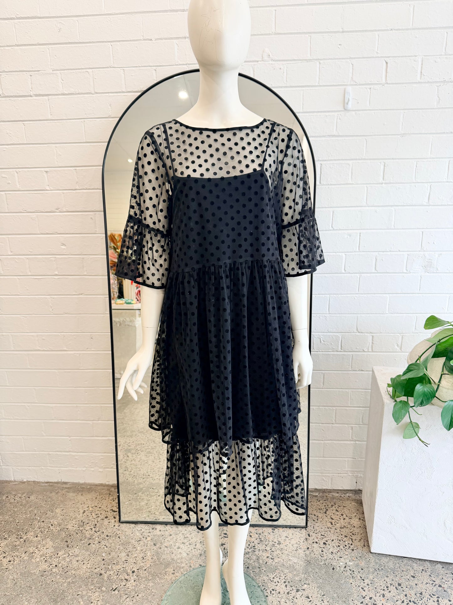 Gorman Constellations Midi Dress in Black - Size 12