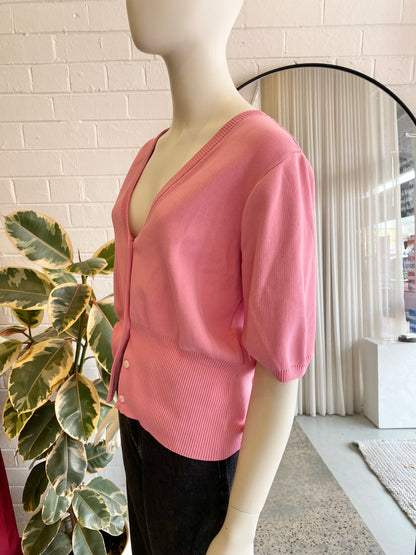 Gestuz Matthea Short Sleeve Cardigan - Size L (12)