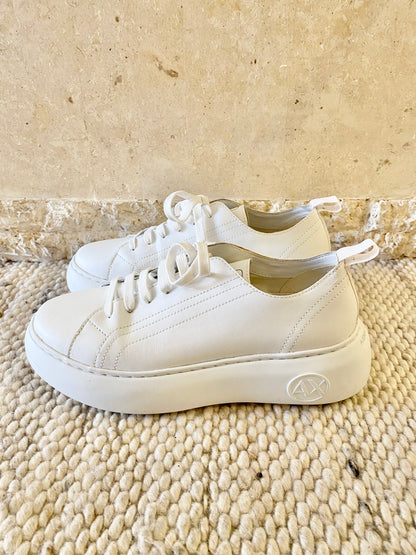Armani Exchange Platform Low Top Sneakers in White - Size 40