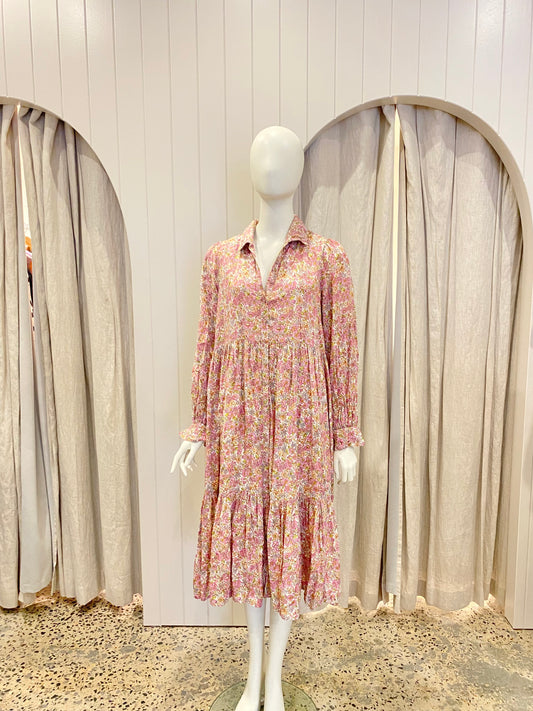 byTiMo Floral Midi Shirtdress - Size L (12-14)