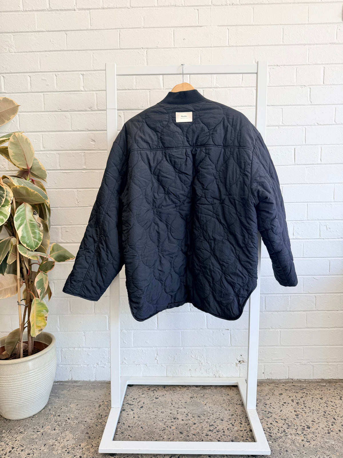 Nude Lucy Kyla Quilted Jacket in Black, in a size M/L (AU 10-12)