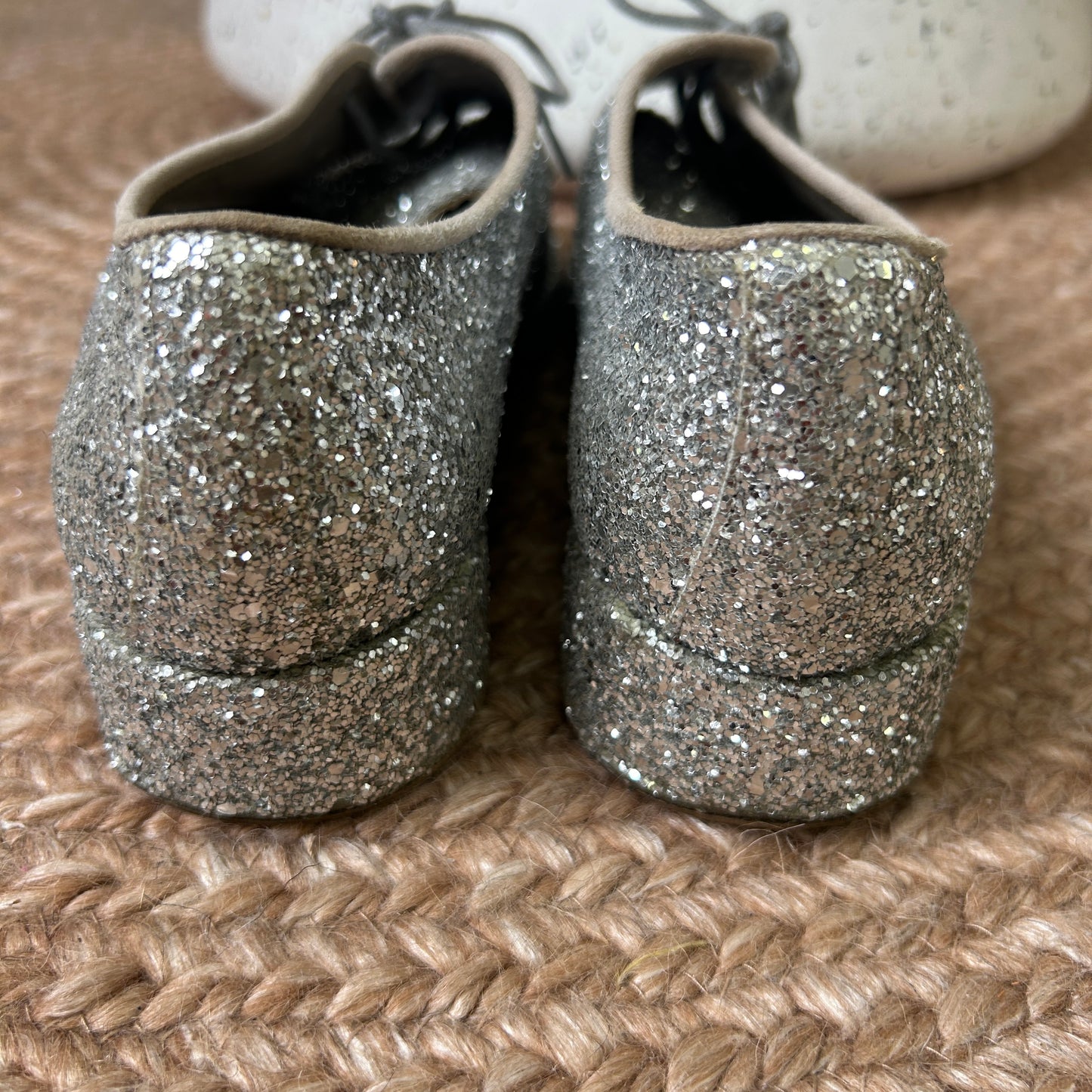 Habbot Silver Glitter Brogues - Size 38