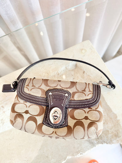 Coach Tan Monogram Wristlet