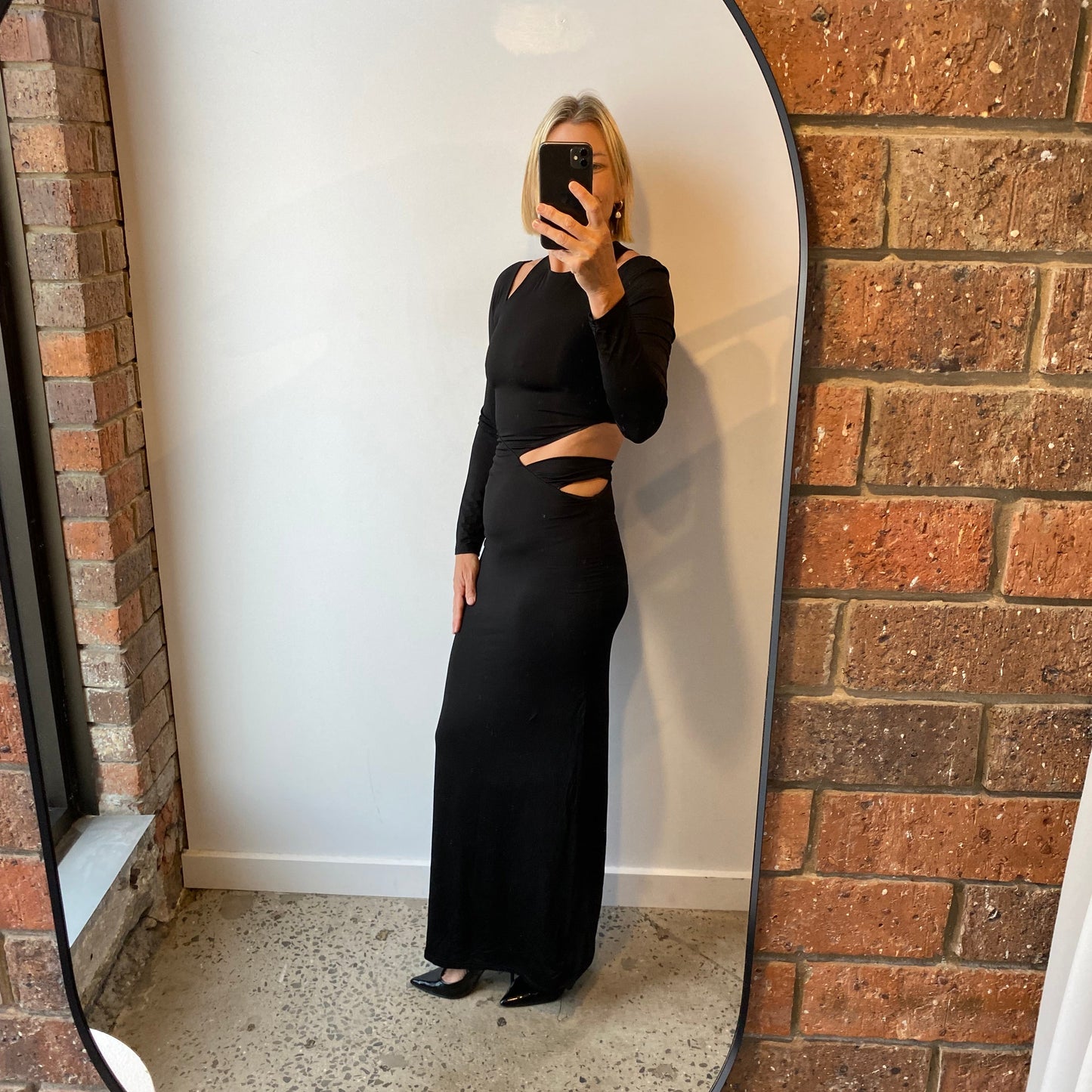 Lover Cut Out Black Maxi Dress - Size 8