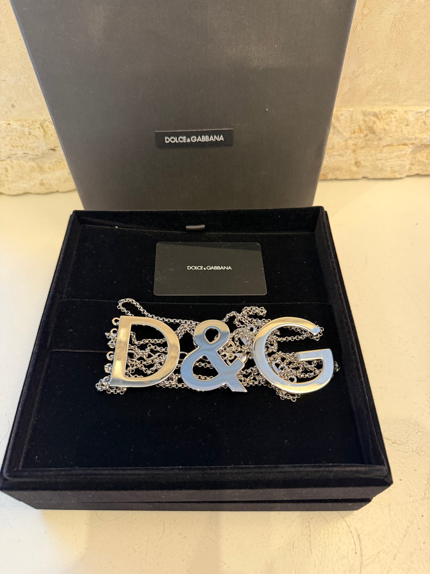 Dolce and Gabbanna Silver Collana Choker Necklace