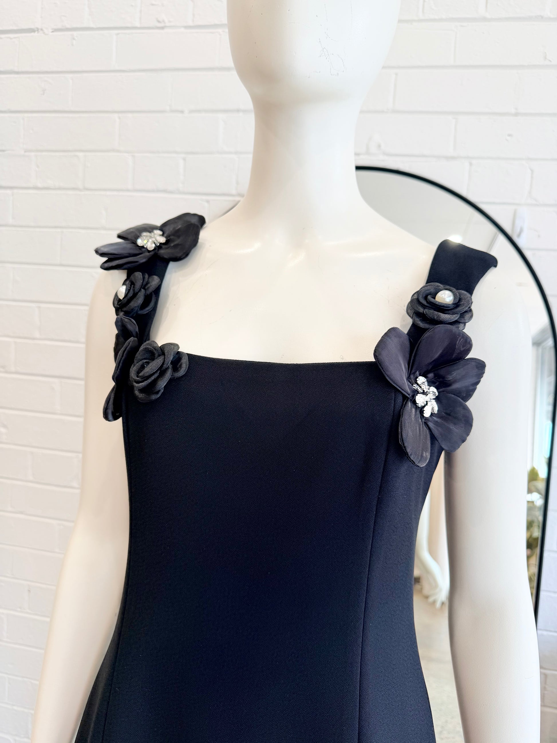 Elliatt Black Trompe 3D Floral Mini Dress - Size L (12) - Pre-Loved Geelong