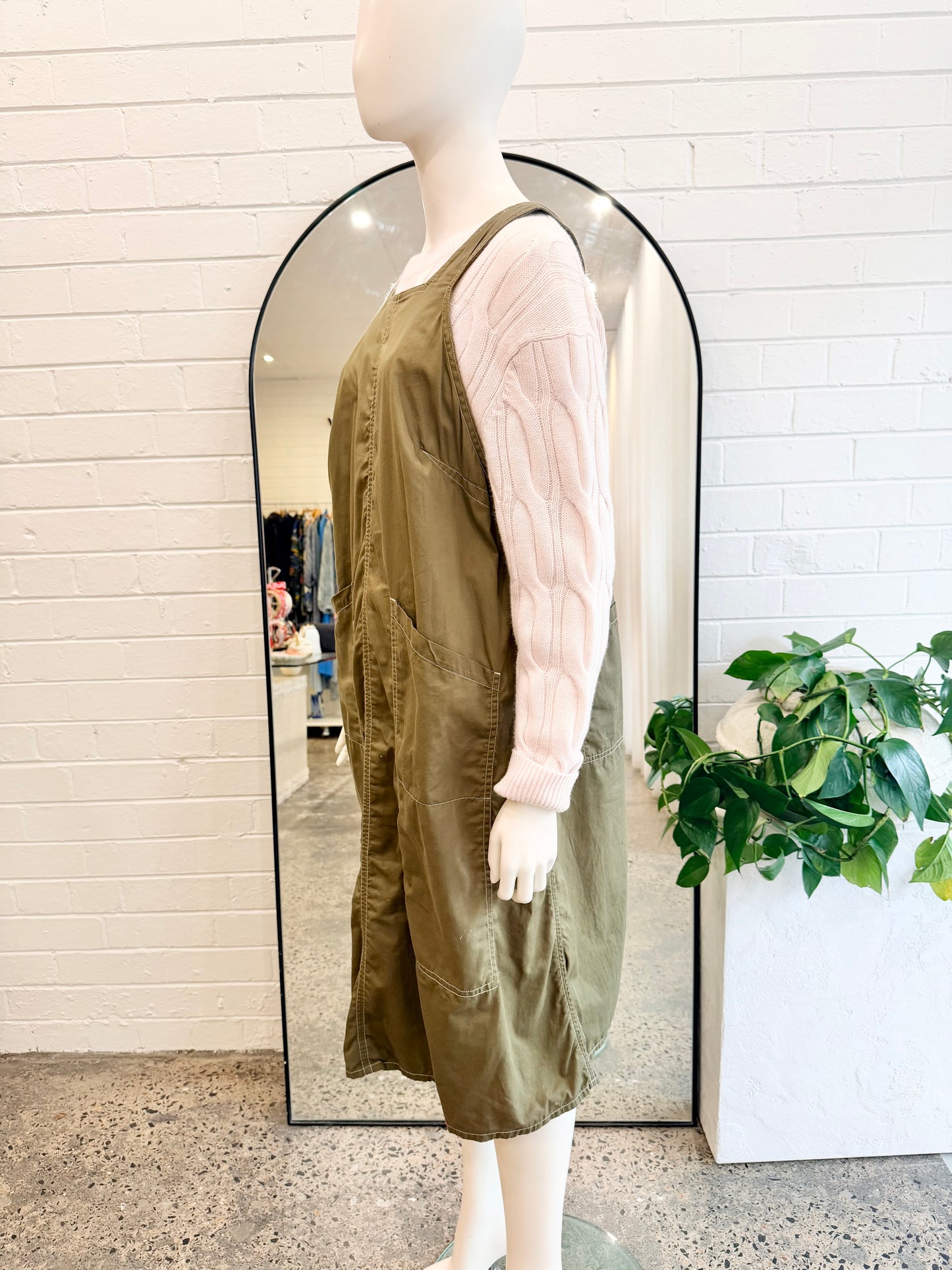 Kowtow Green Mirror Apron Dress - Size XL (14)