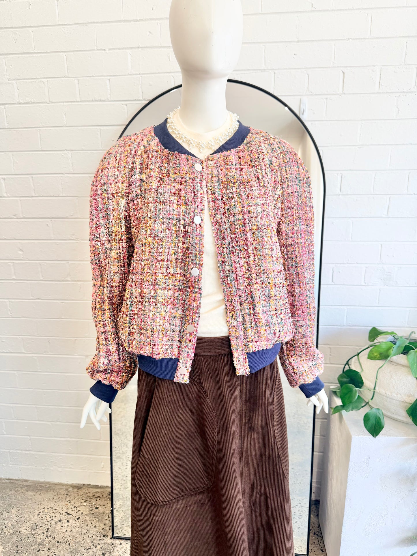 Kireina Abigail Tweed Bomber Jacket - Size M (10 - 12) - Pre-Loved Geelong 1