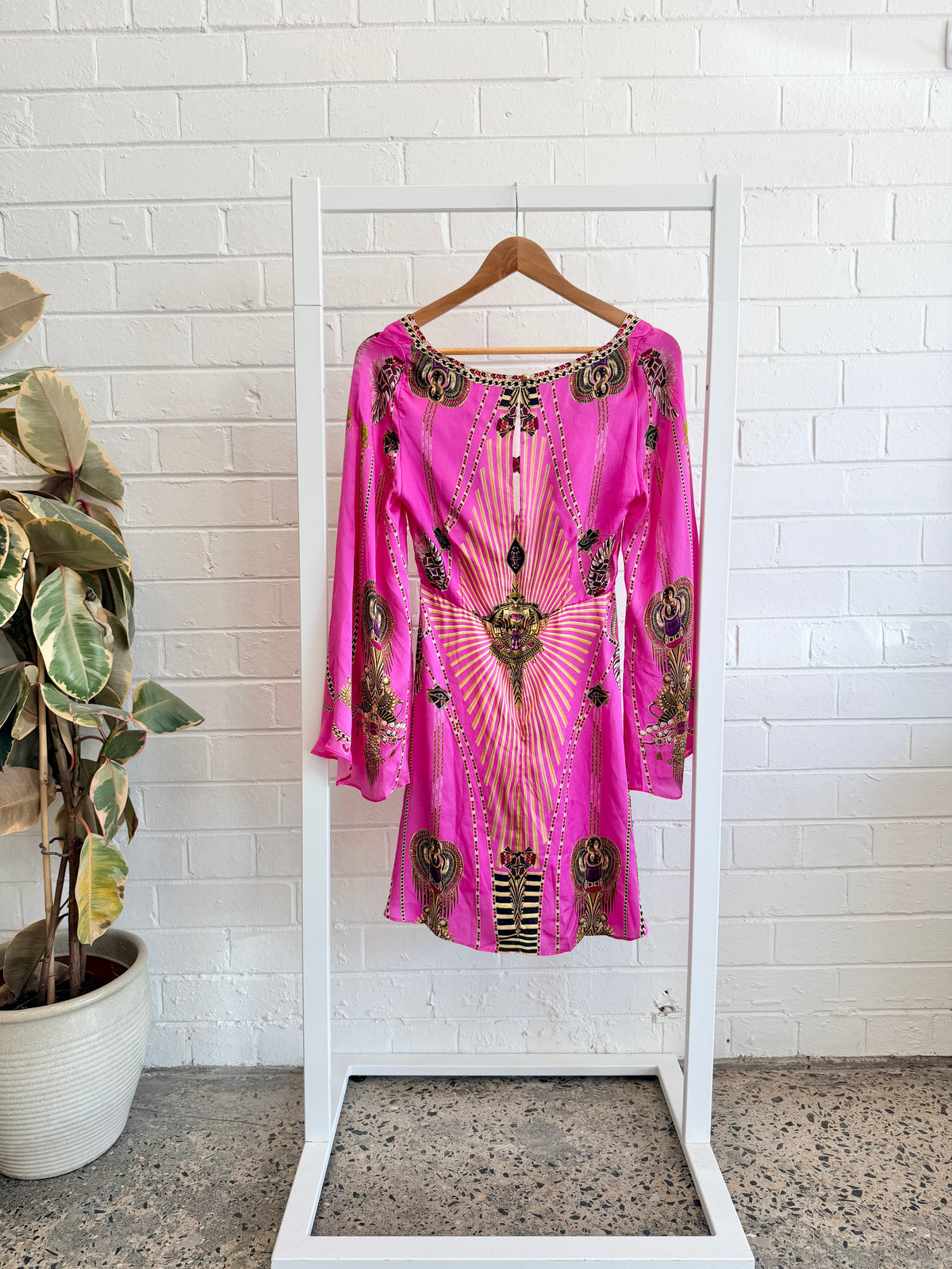 Camilla Song of The Scarab Long Sleeve Twist Short Dress - Size S (10)