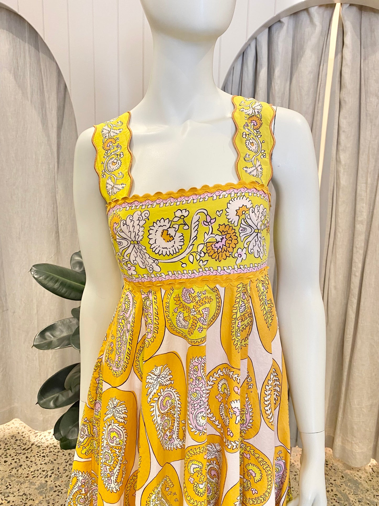 Alemais 'Diana' Orange Summer Cotton Dress - Size 8