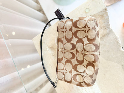 Coach Tan Monogram Wristlet