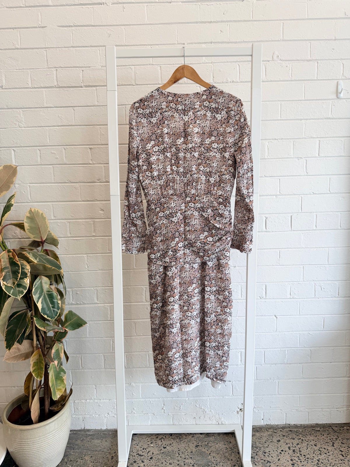 Viktoria and Woods Floral Silk Glacier Midi Dress - Size 3 (12)