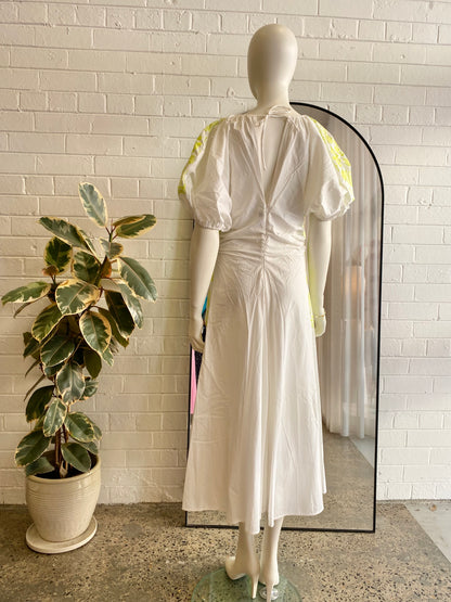 Scanlan Theodore Lime Aztec Weave Gather Dress BNWT - Size 10
