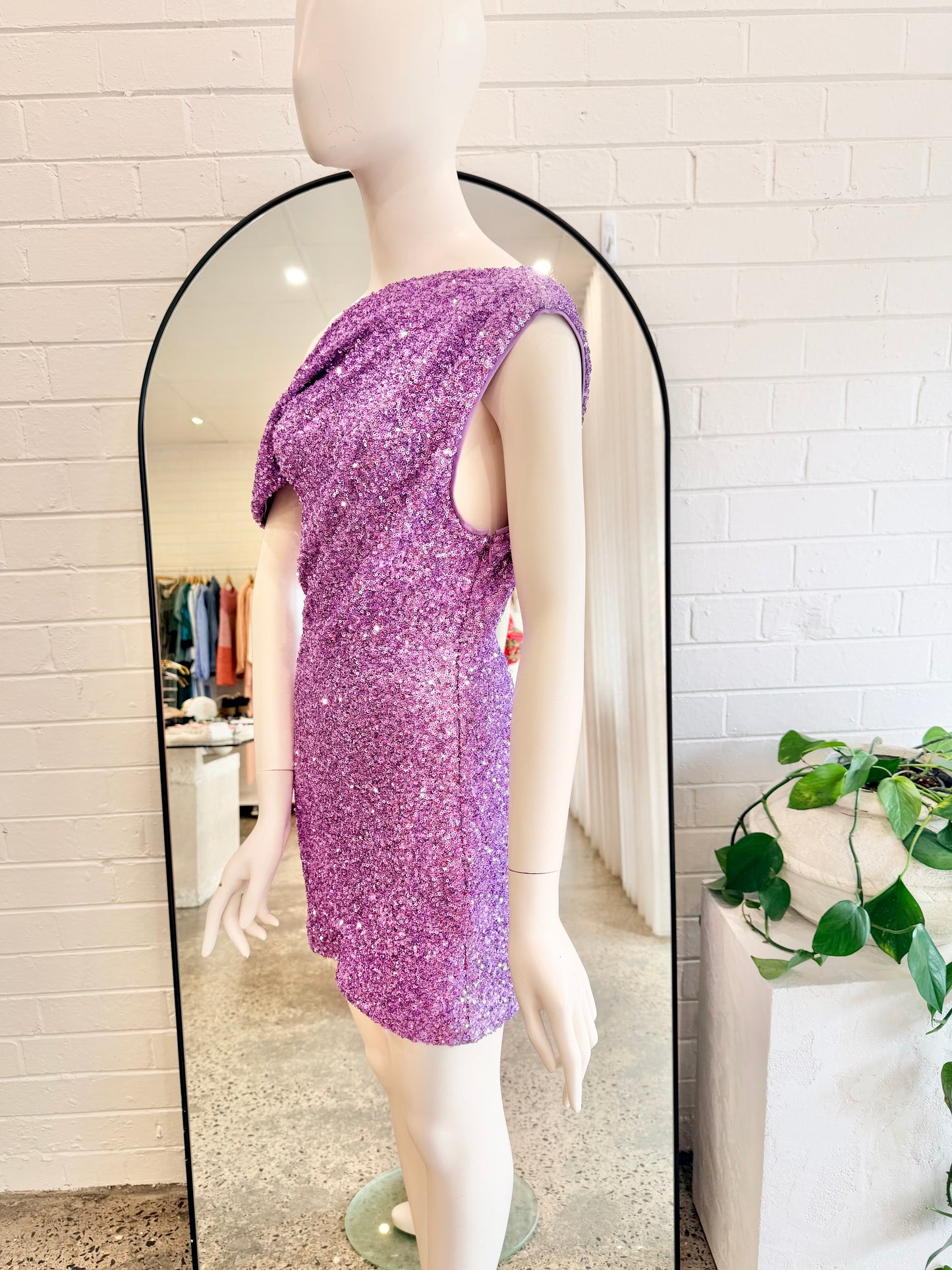 Significant Other Sequin Mini Dress in Purple - Size 8