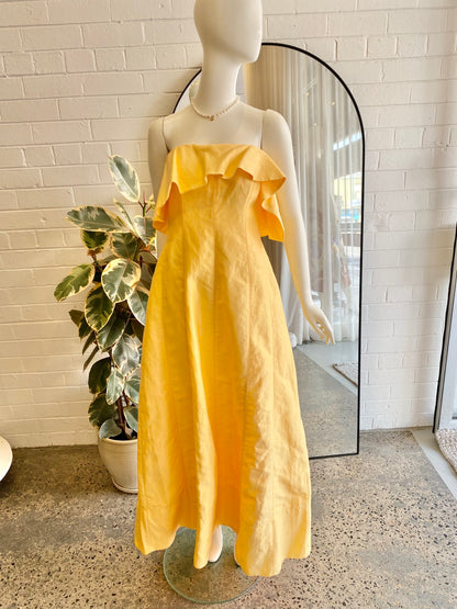 AJE 'Shallows' Gown in Marigold Yellow - Size 10