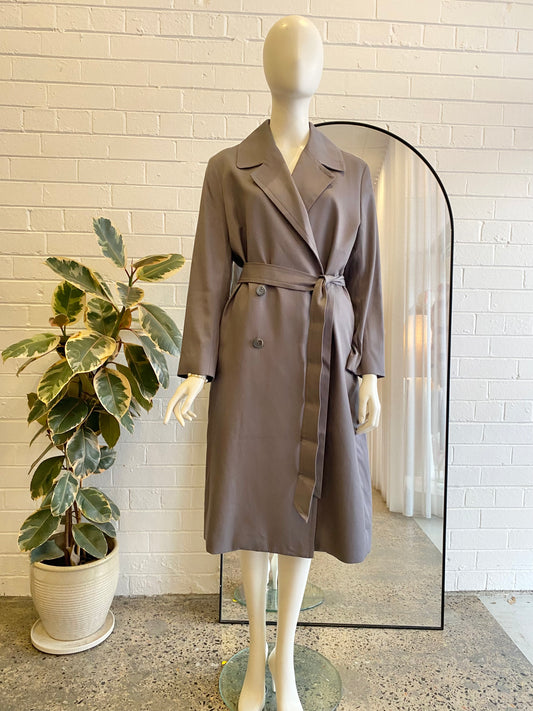 Assembly Label Grey Ash Kirby Twill Trench Coat - Size XS (8-10)