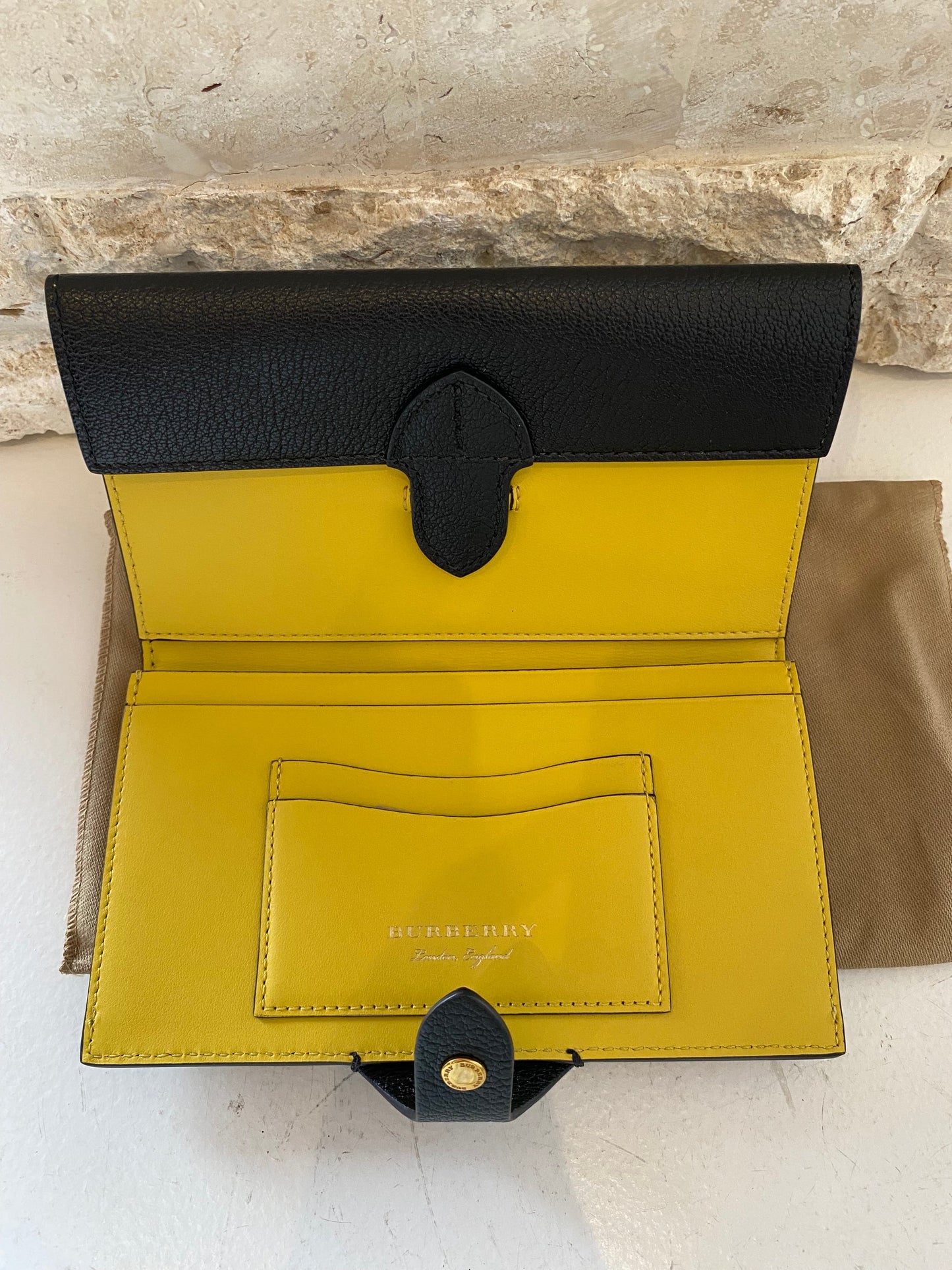 Burberry Black Equestrian Shield Continental Wallet