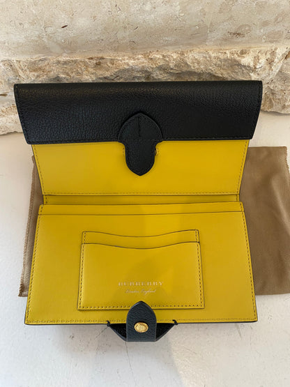 Burberry Black Equestrian Shield Continental Wallet