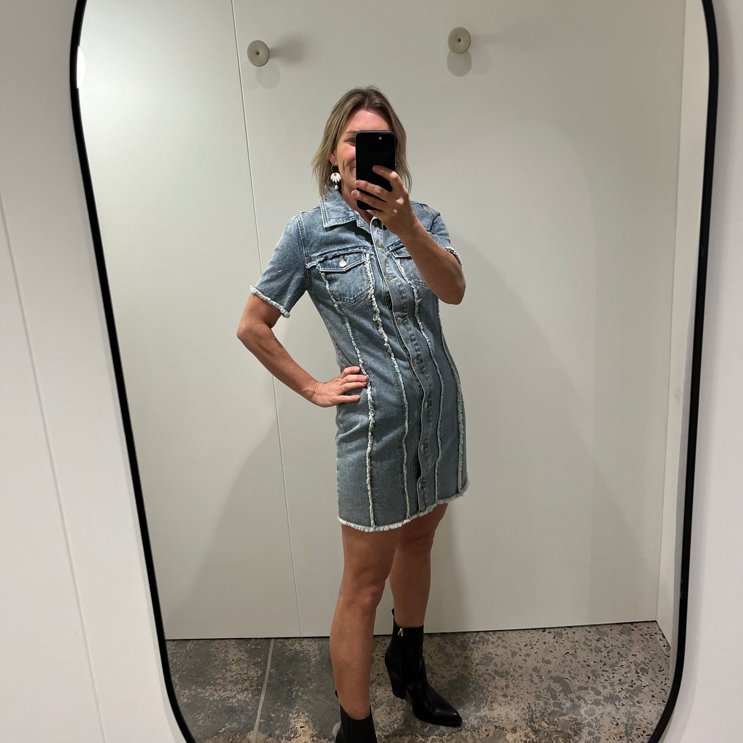 Ena Pelly Olivia Denim Dress - Size 8