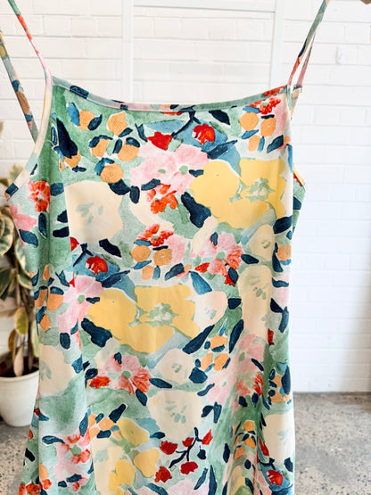 VRG Girl Flower Market Bias Cut Midi Dress - Size 12