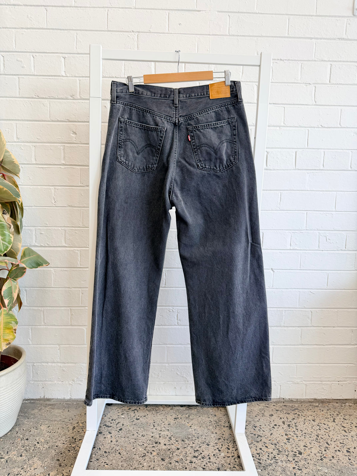 Levis Ribcage Wide Leg Black Jeans - Size 32