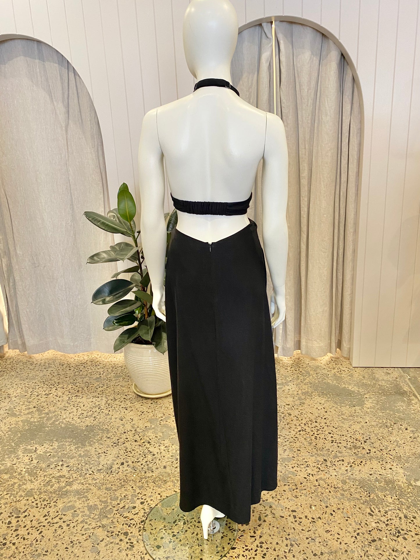 Camilla & Marc 'Prado' Halter Dress in Black - Size 10