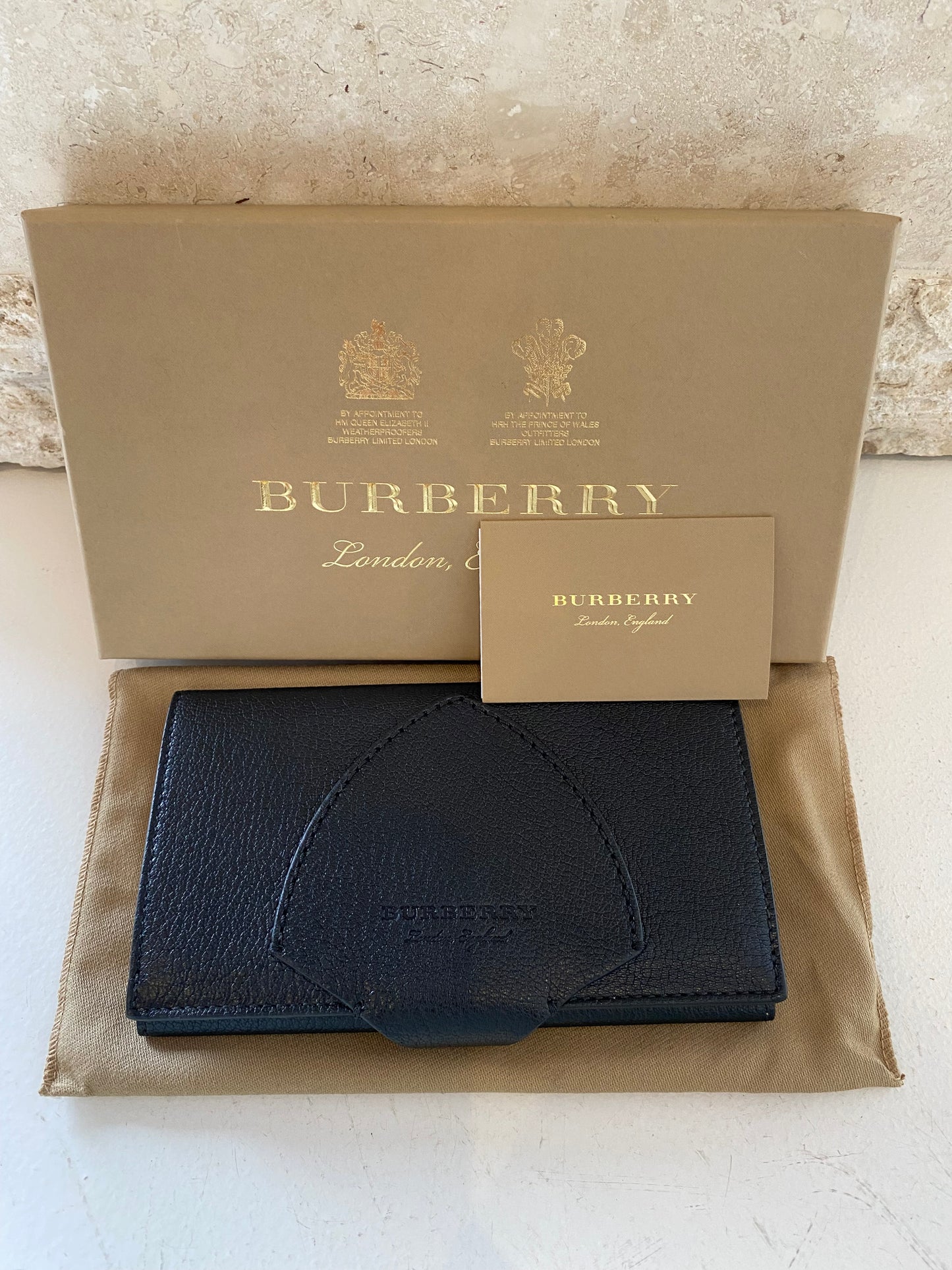 Burberry Black Equestrian Shield Continental Wallet