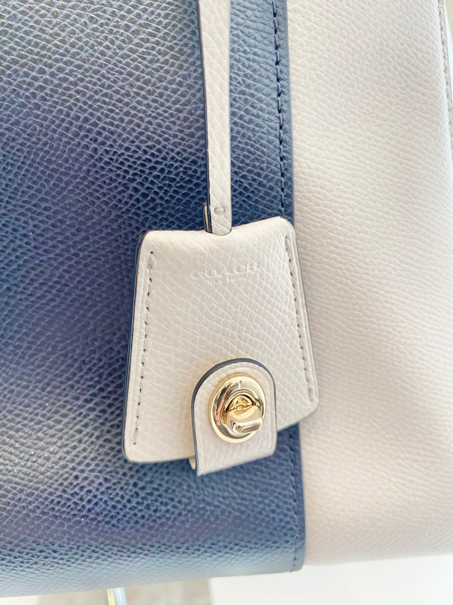Coach Ivory and Navy Margot Carryall Satchel