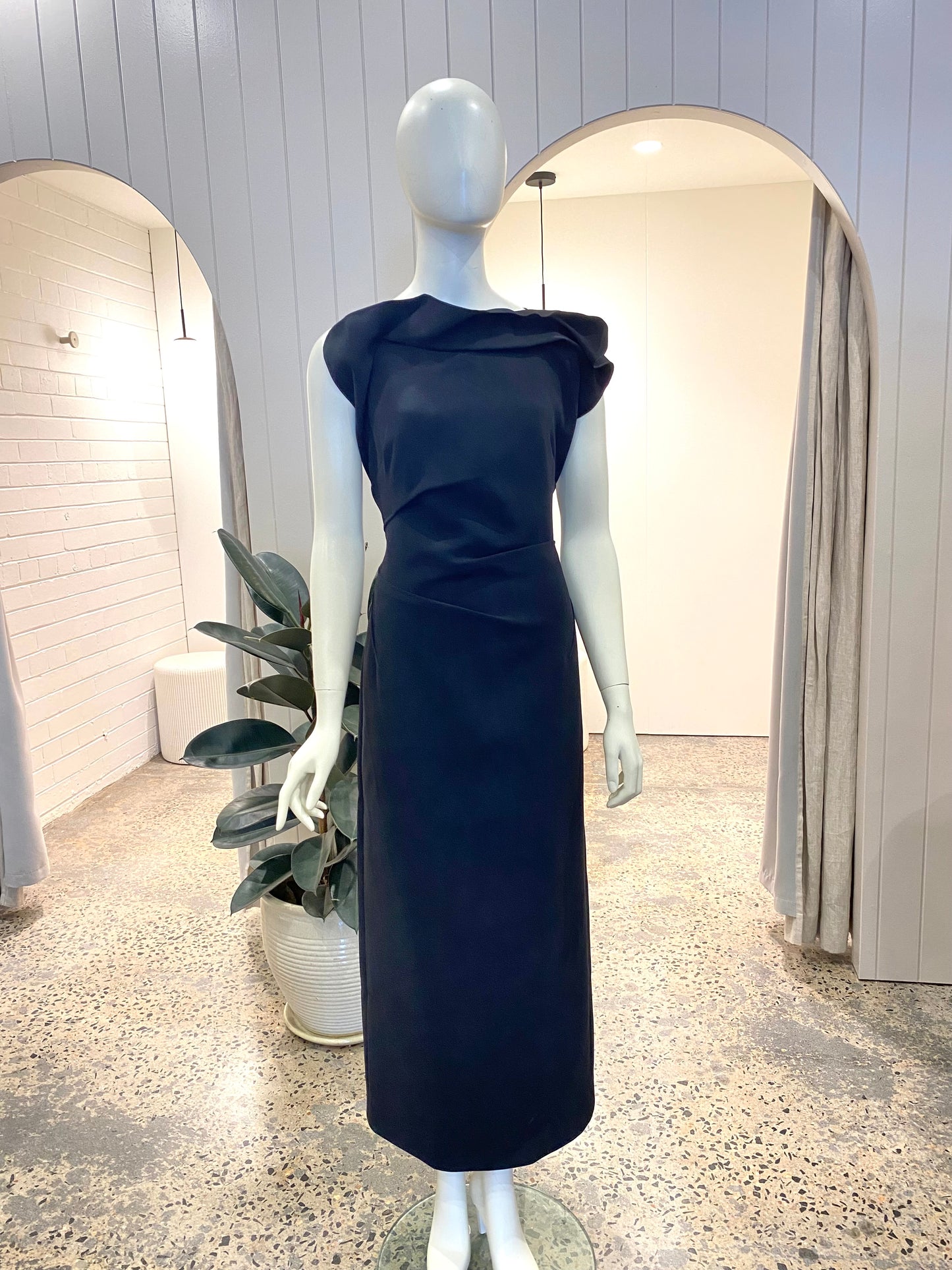 ACLER Warfield Midi Dress in Black - Size 14