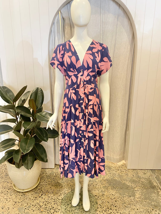 Mister Zimi Floral Midi Dress - Size 14
