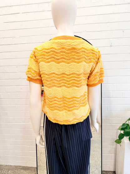 Alice Nightingale Nah Mate Fluffy Tee in Yellow - Size 10