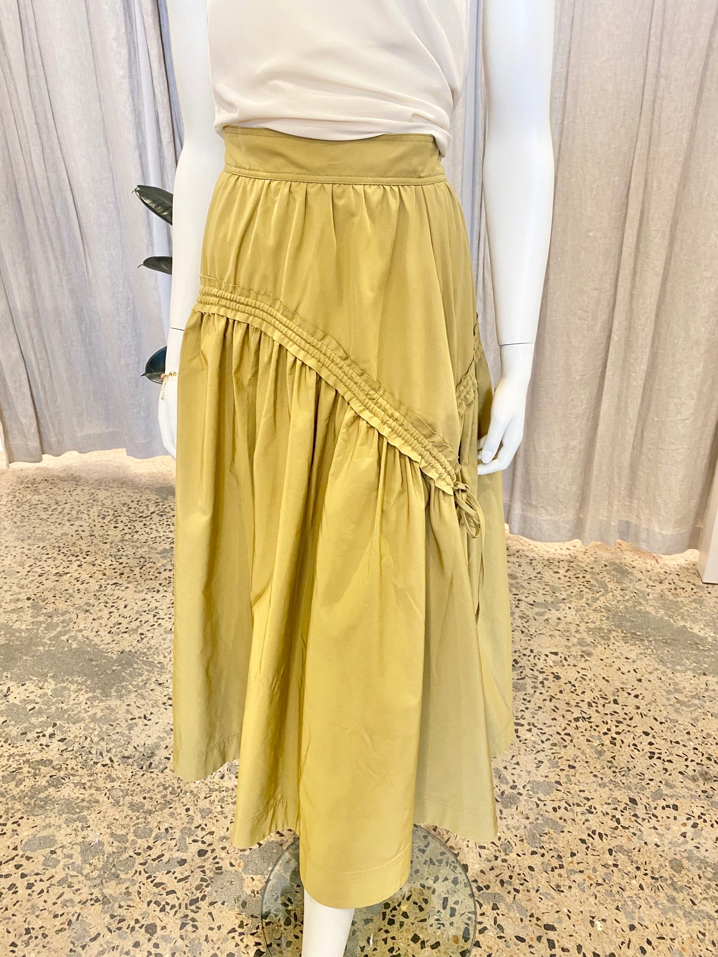 AJE Cosmos Drawstring Midi Skirt - Size 16