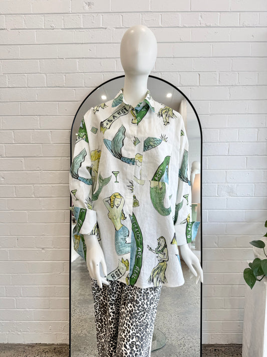 Sabbi The Don Julio Linen Shirt Mermaids – Size Small (8-12)