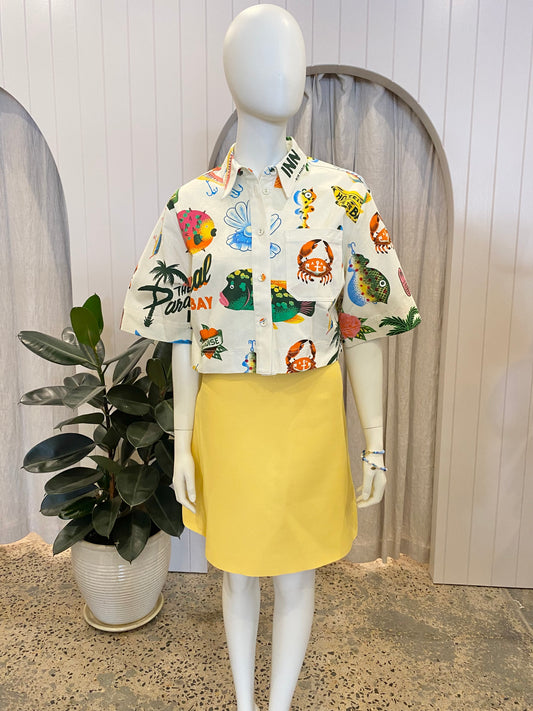 Alemais Samaki Crop Shirt - Size 10