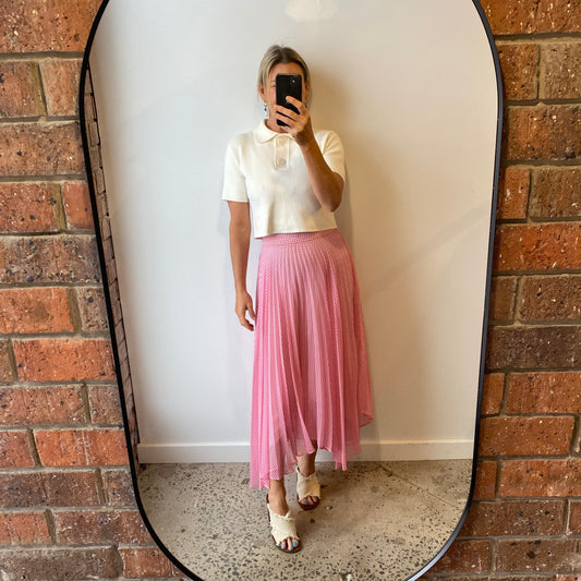 Camilla and Marc Pink Gingham Midi Skirt - Size 10