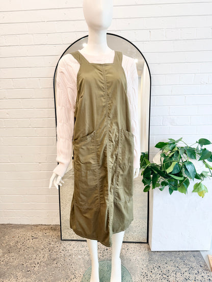 Kowtow Green Mirror Apron Dress - Size XL (14)