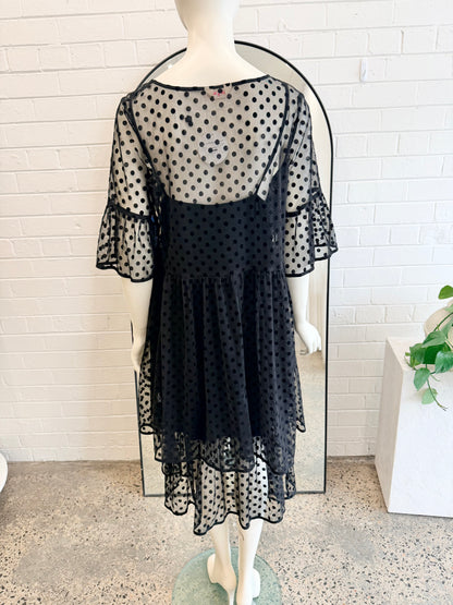 Gorman Constellations Midi Dress in Black - Size 12
