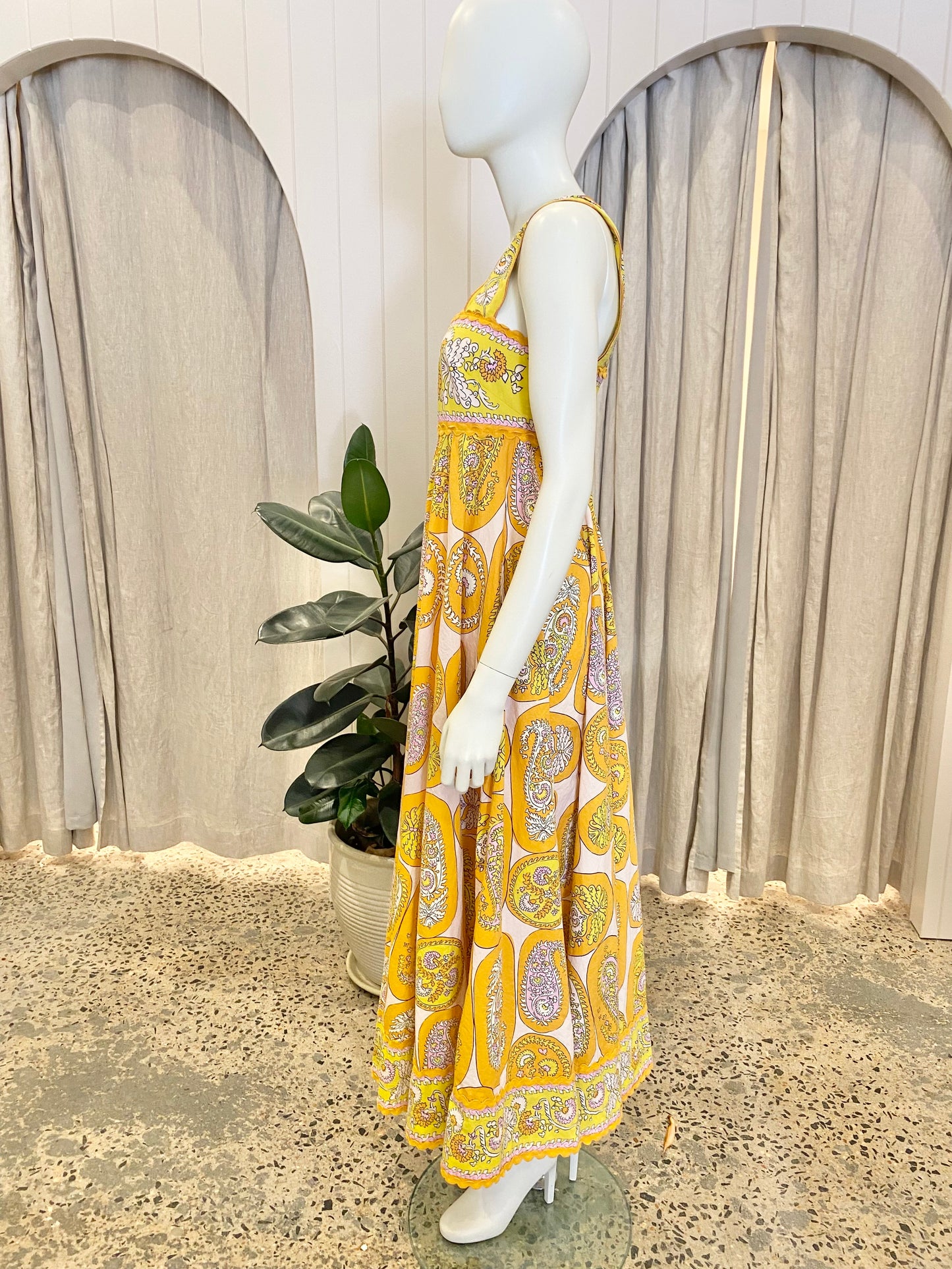 Alemais 'Diana' Orange Summer Cotton Dress - Size 8