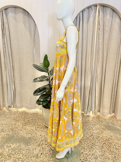 Alemais 'Diana' Orange Summer Cotton Dress - Size 8