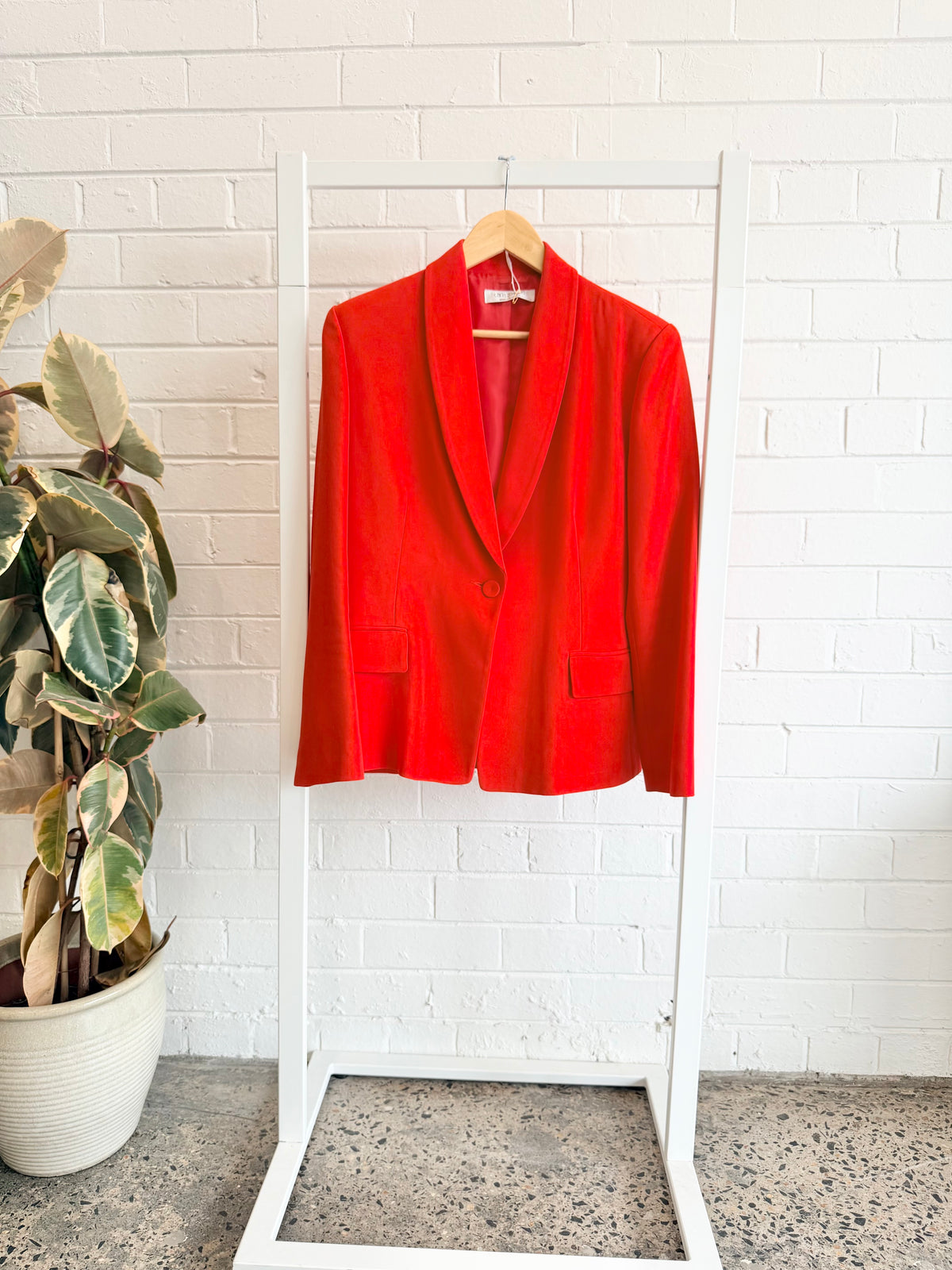 Carla Zampatti Red Single Breasted Blazer  - Size 12