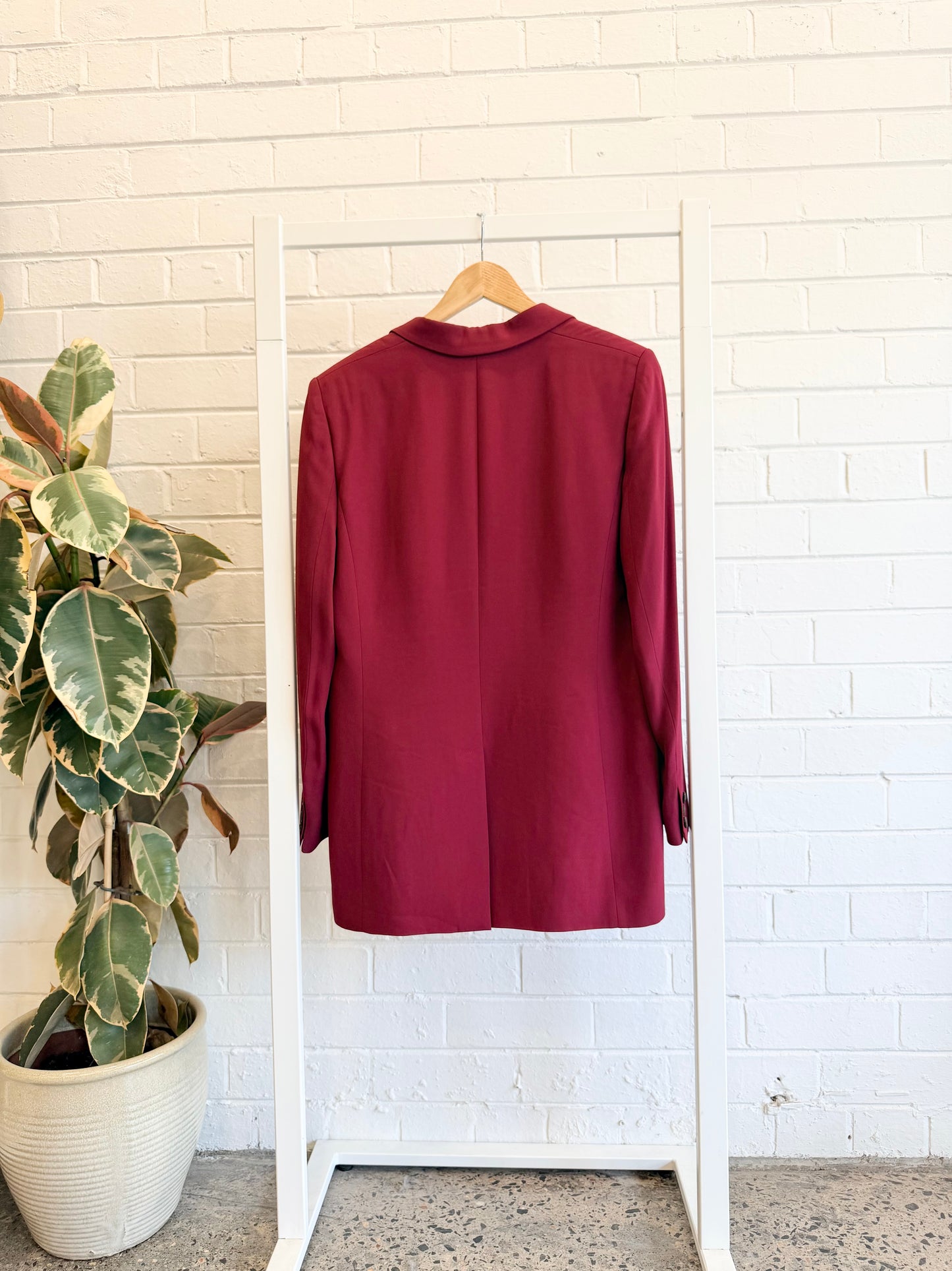 Gucci Burgundy Horsebit Detail Blazer - Size 46 (8 - 10)